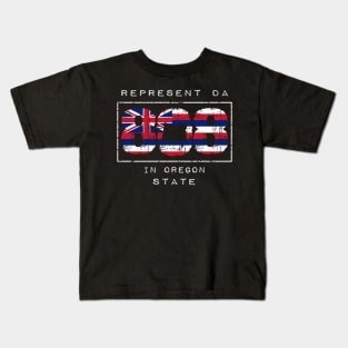 Rep Da 808 in Oregon State by Hawaii Nei All Day Kids T-Shirt